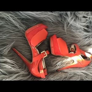 Orange Just Fab Heels